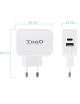 Cargador de Pared TooQ TQWC-2SC02WT/ 1xUSB Tipo-C/ 1x USB/ 27W