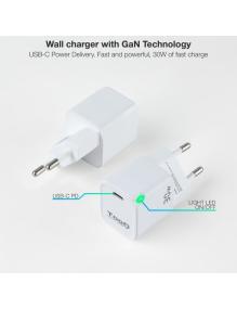 Cargador Gan de Pared TooQ TQWC-GANPD30WT/ 1xUSB Tipo-C/ 30W