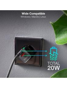 Cargador de Pared TooQ TQWC-QCPD20/ 1xUSB Tipo-C/ 1xUSB/ 20W