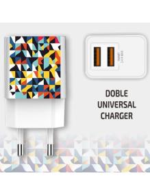 Cargador de Pared Tech One Tech Kaleydos TEC2508/ 2xUSB/ 2.4A/ Blanco