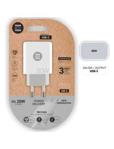 Cargador de Pared Tech One Tech TEC2260/ 1xUSB Tipo-C/ 20W