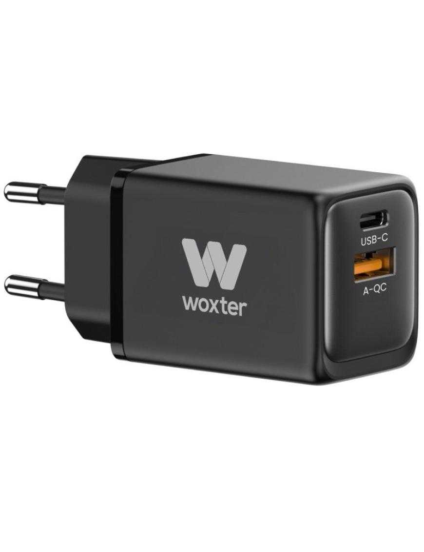 Cargador GaN de Pared Woxter PE26-175/ 1xUSB Tipo-C + Cable USB Tipo-C/ 1xUSB/ 48W