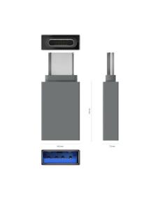 Adaptador USB 3.2 Aisens A108-0718/ USB Hembra - USB Tipo-C Macho/ Gris