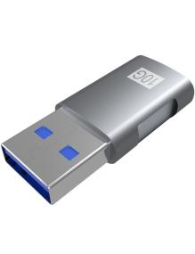 Adaptador USB 3.2 GEN2 Aisens A108-0655/ USB Tipo-C Hembra - USB Macho