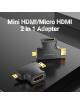 Adaptador HDMI 2 en 1 Vention AGFB0/ HDMI Hembra - Micro HDMI Macho - Mini HDMI Macho