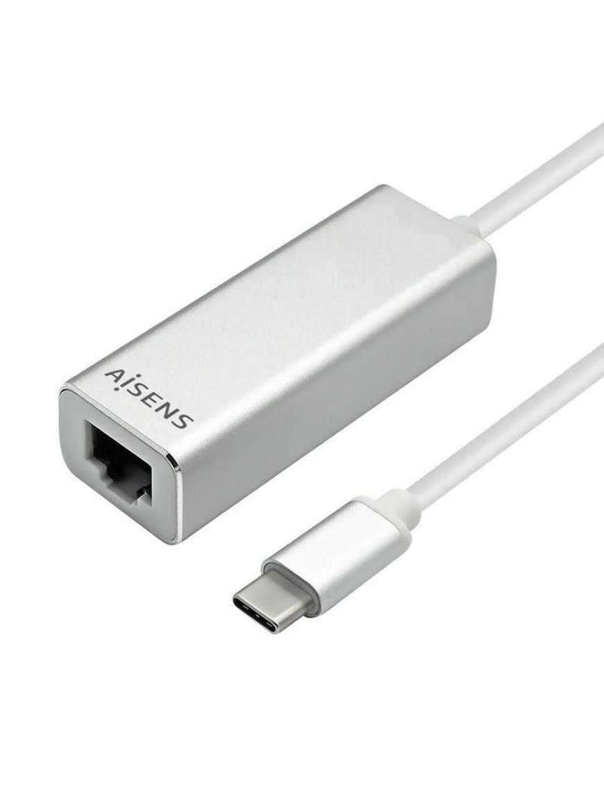 Adaptador USB Tipo-C - RJ45 Aisens A109-0341/ 1000Mbps/ USB Tipo-C Macho - RJ45 Hembra