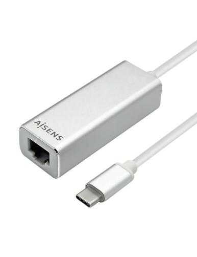 Adaptador USB Tipo-C - RJ45 Aisens A109-0341/ 1000Mbps/ USB Tipo-C Macho - RJ45 Hembra