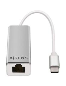 Adaptador USB Tipo-C - RJ45 Aisens A109-0341/ 1000Mbps/ USB Tipo-C Macho - RJ45 Hembra