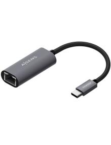 Adaptador USB Tipo-C Aisens A109-0709/ USB Tipo-C Macho - RJ45 Hembra/ 1000Mbps/ 15cm/ Gris