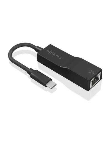 Adaptador USB 3.1 Aisens A106-0765/ USB-C Macho - RJ45 Hembra/ 11cm/ Negro