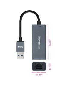 Adaptador USB 3.0 - RJ45 Nanocable 10.03.0405/ 1000Mbps