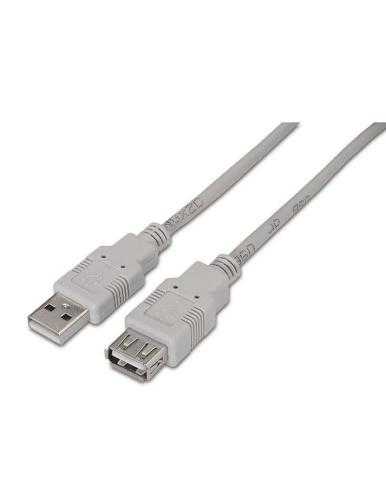 Cable Alargador USB 2.0 Aisens A101-0012/ USB Macho - USB Hembra/ Hasta 2.5W/ 60Mbps/ 1m/ Beige