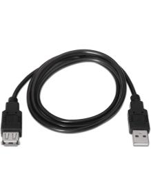 Cable Alargador USB 2.0 Aisens A101-0015/ USB Macho - USB Hembra/ Hasta 2.5W/ 60Mbps/ 1m/ Negro