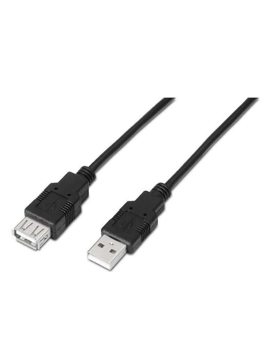 Cable Alargador USB 2.0 Aisens A101-0017/ USB Macho - USB Hembra/ Hasta 2.5W/ 60Mbps/ 3m/ Negro