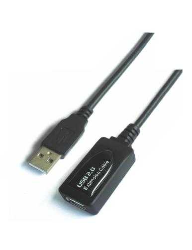 Cable Alargador USB 2.0 Aisens A101-0018/ USB Macho - USB Hembra/ Hasta 2.5W/ 60Mbps/ 5m/ Negro