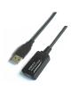 Cable Alargador USB 2.0 Aisens A101-0018/ USB Macho - USB Hembra/ Hasta 2.5W/ 60Mbps/ 5m/ Negro