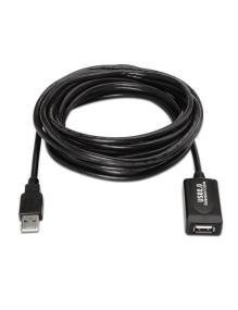 Cable Alargador USB 2.0 Aisens A101-0020/ USB Macho - USB Hembra/ Hasta 2.5W/ 60Mbps/ 15m/ Negro