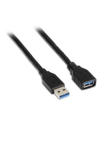 Cable Alargador USB 3.0 Aisens A105-0041/ USB Macho - USB Hembra/ Hasta 9W/ 625Mbps/ 1m/ Negro