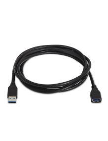 Cable Alargador USB 3.0 Aisens A105-0042/ USB Macho - USB Hembra/ Hasta 9W/ 625Mbps/ 2m/ Negro