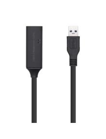 Cable Alargador USB 3.0 con Amplificador Aisens A105-0408/ USB Macho - USB Hembra/ Hasta 9W/ 625Mbps/ 10m/ Negro