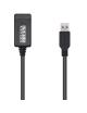 Cable Alargador USB 3.0 con Amplificador Aisens A105-0525/ USB Macho - USB Hembra/ Hasta 9W/ 625Mbps/ 5m/ Negro