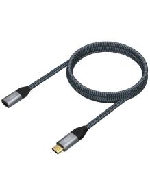 Cable Alargador USB 3.2 Tipo-C Aisens A107-0635 20GBPS 5A 100W/ USB Tipo-C Macho - USB Tipo-C Hembra/ Hasta 100W/ 2500Mbps/ 1m/ 