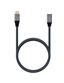 Cable Alargador USB 3.2 Tipo-C Aisens A107-0635 20GBPS 5A 100W/ USB Tipo-C Macho - USB Tipo-C Hembra/ Hasta 100W/ 2500Mbps/ 1m/ 