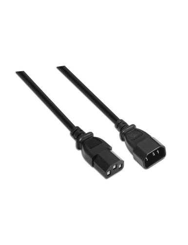 Cable Alargador de Alimentación CPU Aisens A132-0171/ IEC C13 Hembra - IEC C14 Macho/ Hasta 1500W/ 1.5m/ Negro