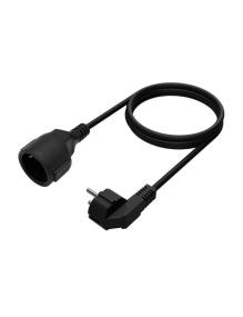 Cable Alargador de Alimentación Aisens A132-0600/ CEE7 Macho - CEE7 Hembra/ Hasta 1500W/ 2m/ Negro