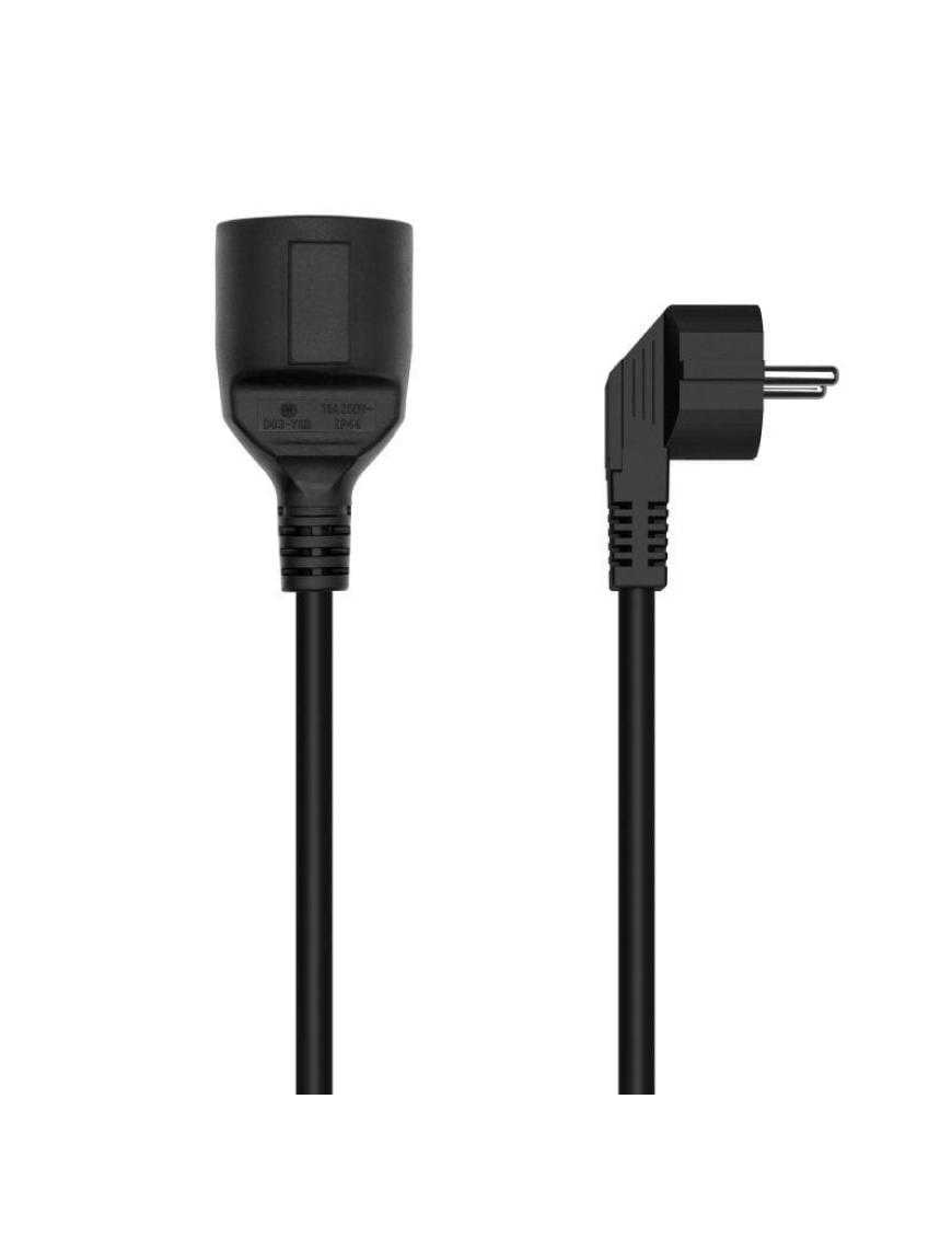 Cable Alargador de Alimentación Aisens A132-0601/ CEE7 Macho - CEE7 Hembra/ Hasta 1500W/ 3m/ Negro