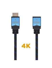 Cable Alargador HDMI Aisens A120-0452/ HDMI Macho - HDMI Hembra/ 1m/ Negro/ Azul