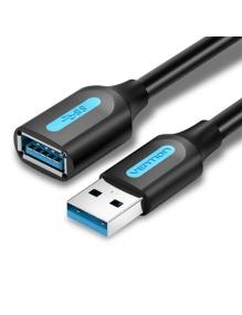 Cable Alargador USB 3.0 Vention CBHBG/ USB Macho - USB Hembra/ 5Gbps/ 1.5m/ Negro