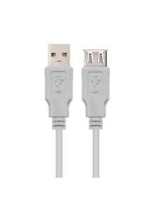 Cable Alargador USB 2.0 Nanocable 10.01.0202/ USB Macho - USB Hembra/ 1m/ Beige