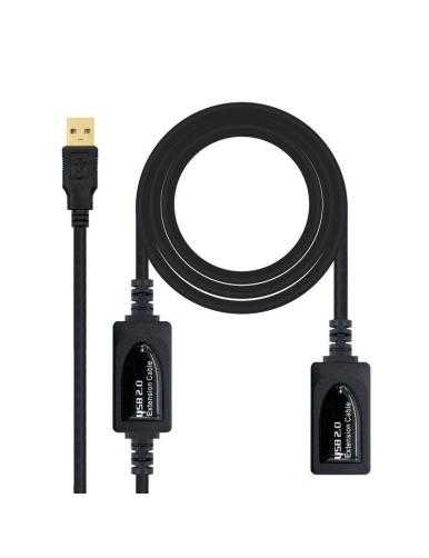 Cable Alargador USB 2.0 Nanocable 10.01.0212/ USB Macho - USB Hembra/ 10m/ Negro