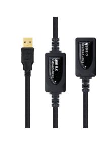 Cable Alargador USB 2.0 Nanocable 10.01.0212/ USB Macho - USB Hembra/ 10m/ Negro