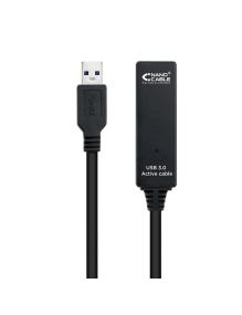 Cable Alargador USB 3.0 Nanocable 10.01.0313/ USB Macho - USB Hembra/ 15m/ Negro