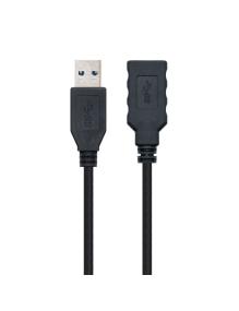 Cable Alargador USB 3.0 Nanocable 10.01.0901-BK/ USB Macho - USB Hembra/ 1m/ Negro