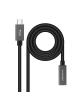 Cable Alargador USB 3.2 Nanocable 10.01.4400/ USB Tipo-C Macho - USB Tipo-C Hembra/ 50cm/ Negro