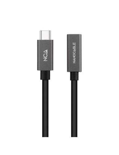 Cable Alargador USB 3.2 Nanocable 10.01.4401/ USB Tipo-C Macho - USB Tipo-C Hembra/ 1m/ Negro