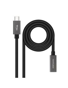 Cable Alargador USB 3.2 Nanocable 10.01.4402/ USB Tipo-C Macho - USB Tipo-C Hembra/ 2m/ Negro