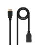 Cable Alargador HDMI Nanocable 10.15.1012/ HDMI Macho - HDMI Hembra/ 2m/ Negro