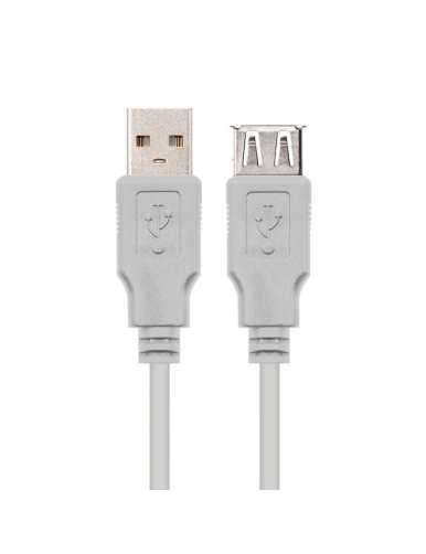 Cable Alargador USB 2.0 Nanocable 10.01.203/ USB Macho - USB Hembra/ 1.8m/ Beige