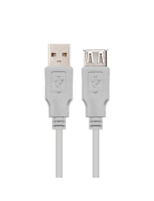 Cable Alargador USB 2.0 Nanocable 10.01.0204/ USB Macho - USB Hembra/ 3m/ Beige