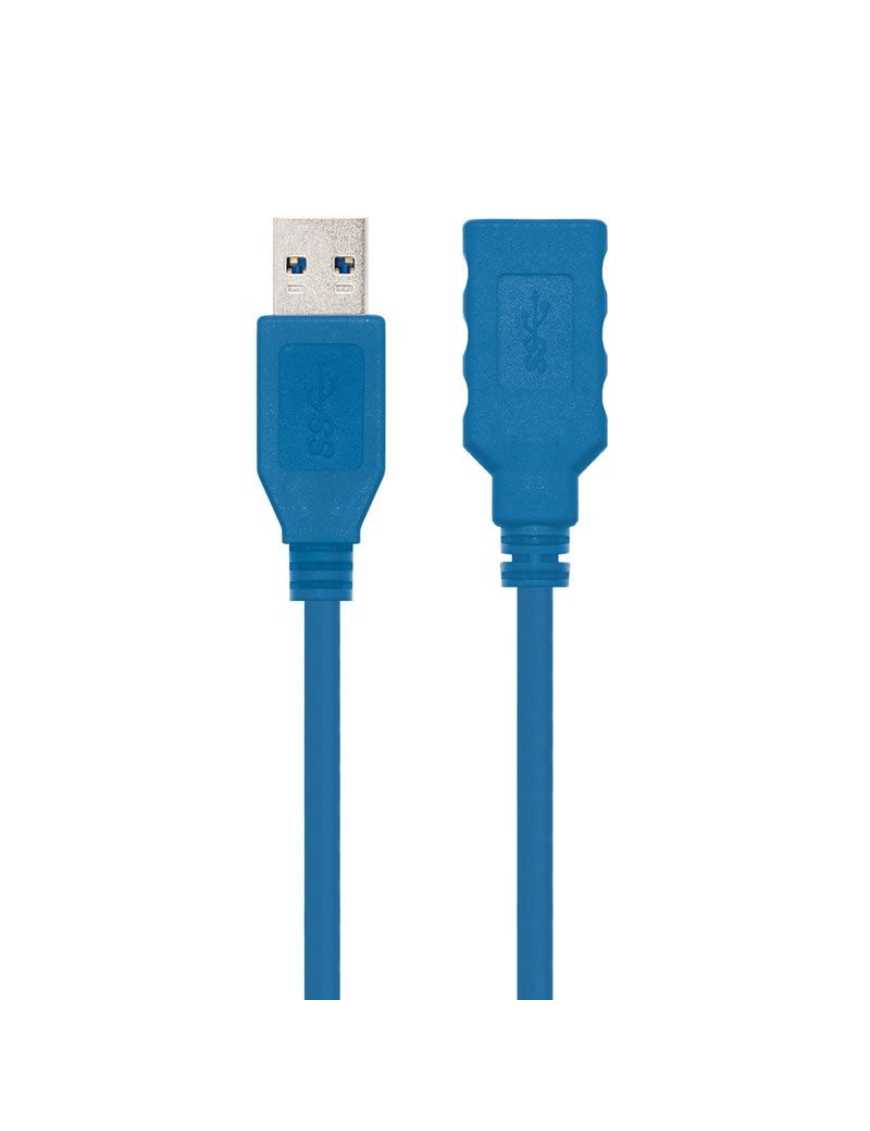 Cable Alargador USB 3.0 Nanocable 10.01.0901/ USB Macho - USB Hembra/ 1m/ Azul