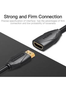 Cable Alargador HDMI Vention VAA-B06-B500/ HDMI Macho - HDMI Hembra/ 5m/ Negro