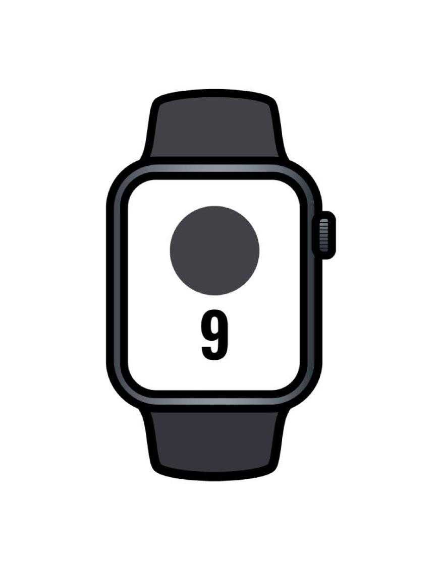 Apple Watch Series 9/ GPS/ 41mm/ Caja de Aluminio Medianoche/ Correa Deportiva Medianoche M/L