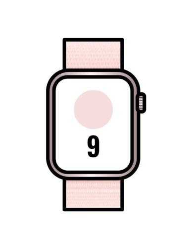 Apple Watch Series 9/ GPS/ 45mm/ Caja de Aluminio Rosa/ Correa Deportiva Loop Rosa Claro