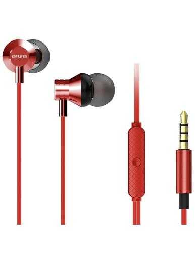 Auriculares Intrauditivos Aiwa ESTM-50RD/ con Micrófono/ Jack 3.5/ Rojo