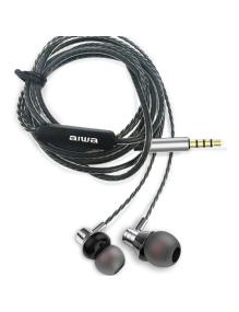 Auriculares Intrauditivos Aiwa ESTM-50SL/ con Micrófono/ Jack 3.5/ Plata