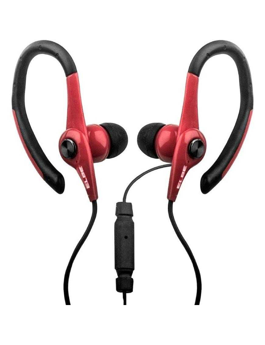 Auriculares Deportivos Elbe AU-107-MIC/ con Micrófono/ Jack 3.5/ Rojo y Negro